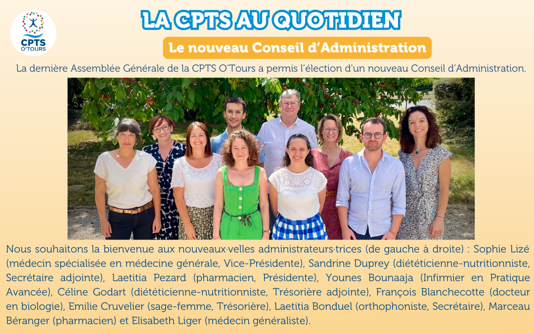 Découvrez le nouveau Conseil d’Administration de la CPTS O’TOURS