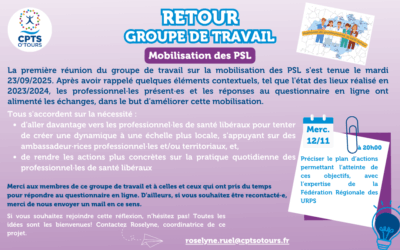 Retour Groupe de Travail – Mobilisation des PSL